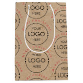 Personalisiertes Weihnachts-Kraft-Logo Mittlere Geschenktüte (Vorderseite)