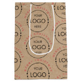 Personalisiertes Weihnachts-Kraft-Logo Mittlere Geschenktüte (Rückseite)