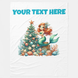 Personalisiertes Weihnachts-Mermaid-Fleece Baby Bl Fleecedecke