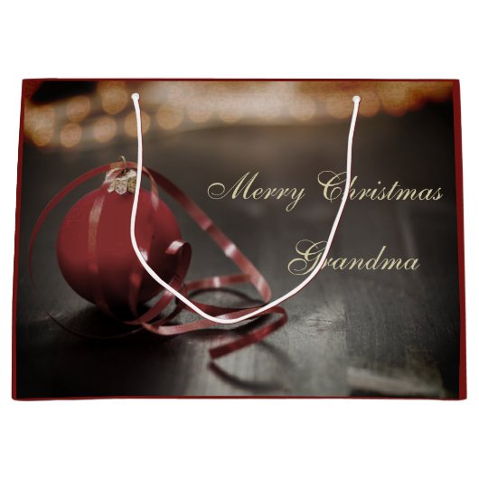 Personalisiertes Weihnachts-Oma-Design Große Geschenktüte (Vorderseite)