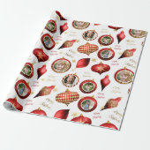 Personalisiertes Weihnachts-Rotes Foto Geschenkpapier (Ungerollt)