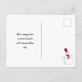Personalisiertes Weihnachts-Snowman-Foto Postkarte (Rückseite)