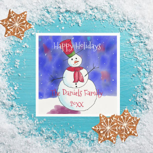 Personalisiertes Weihnachts-Snowman-Party Napkins Serviette
