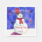 Personalisiertes Weihnachts-Snowman-Party Napkins Serviette (Vorderseite)
