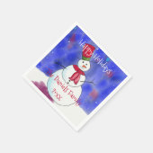 Personalisiertes Weihnachts-Snowman-Party Napkins Serviette (Ecke)