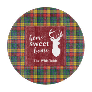 Personalisiertes Weihnachts-Tartan Clan Buchanan K Schneidebrett