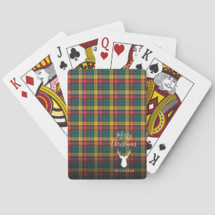 Personalisiertes Weihnachts-Tartan Clan Buchanan K Spielkarten