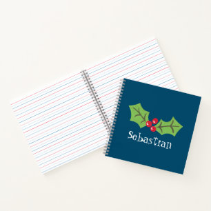Personalisiertes Weihnachts- und Berries-Notebook Notizblock