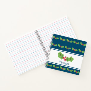 Personalisiertes Weihnachts- und Berries-Notebook Notizblock