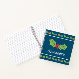 Personalisiertes Weihnachts- und Berries-Notebook Notizblock