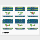 Personalisiertes Weihnachts- und Berries-Notebook Quadratischer Aufkleber (Blatt)