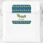 Personalisiertes Weihnachts- und Berries-Notebook Quadratischer Aufkleber (Tasche)