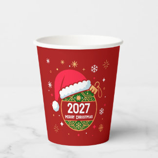 Personalisiertes Weihnachts- und Neujahrsdesign 20 Pappbecher