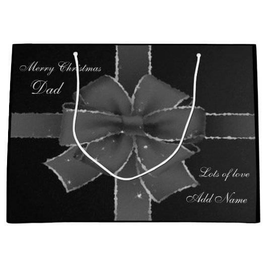 Personalisiertes Weihnachts-Vater-Geschenkdesign Große Geschenktüte (Vorderseite)