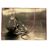 Personalisiertes Weihnachts-Verlobte-Design Große Geschenktüte (Rückseite)