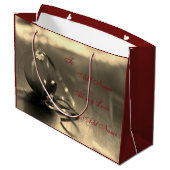 Personalisiertes Weihnachts-Verlobte-Design Große Geschenktüte (Rückseite Schrägansicht)
