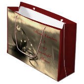Personalisiertes Weihnachts-Verlobte-Design Große Geschenktüte (Vorderseite Schrägansicht)
