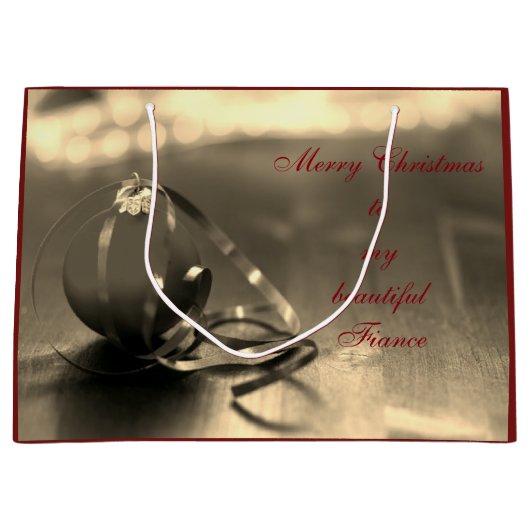 Personalisiertes Weihnachts-Verlobte-Design Große Geschenktüte (Vorderseite)