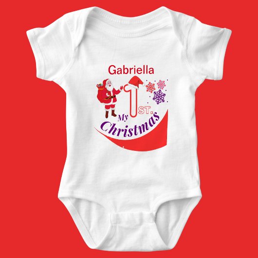 Personalisiertes Weihnachtsbaby "Mein 1. Weihnacht Baby Strampler