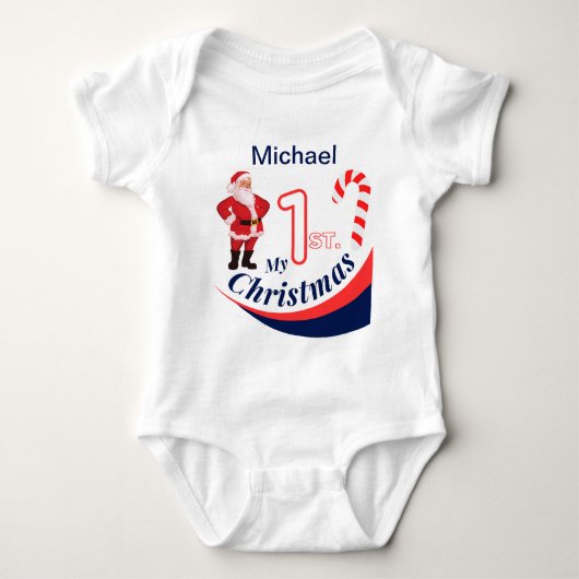 Personalisiertes Weihnachtsbaby "Mein 1. Weihnacht Baby Strampler (Vorderseite)