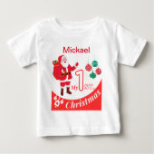 Personalisiertes Weihnachtsbaby "Mein 1. Weihnacht Baby T-shirt (Vorderseite)