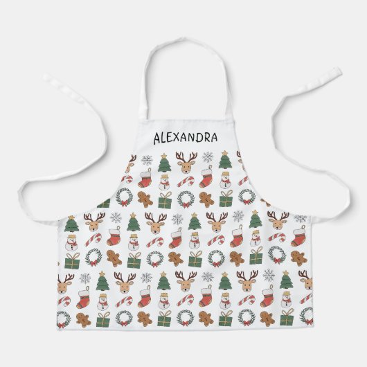 Personalisiertes Weihnachtsbackmuster für Kinder Schürze (Vorderseite)