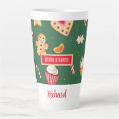 Personalisiertes Weihnachtsbackmuster Milchtasse (Vorderseite)