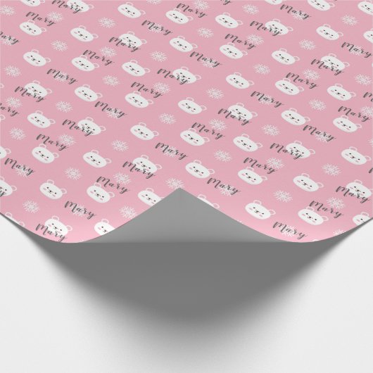 Personalisiertes Weihnachtsbärchen Geschenkpapier (Ecke)