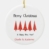 Personalisiertes Weihnachtsbaum Foto Ornament, nac Keramik Ornament (Hinten)