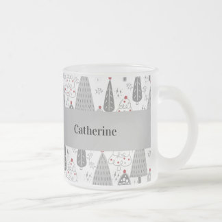 Personalisiertes Weihnachtsbaum-Muster mit individ Mattglastasse