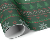 Personalisiertes Weihnachtsbaummuster Geschenkpapier (Rolleneckpunkt)