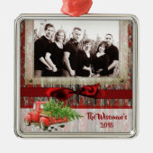 Personalisiertes Weihnachtsbaumtrucker FOTO Orname Ornament Aus Metall (Vorne)