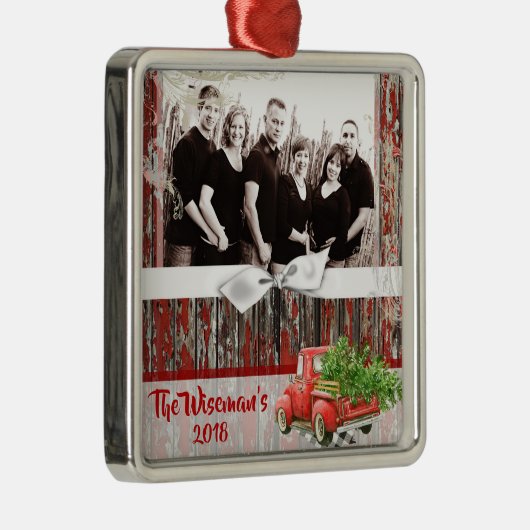 Personalisiertes Weihnachtsbaumtrucker FOTO Orname Ornament Aus Metall (Rechts)