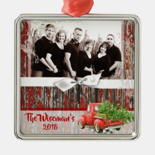 Personalisiertes Weihnachtsbaumtrucker FOTO Orname Ornament Aus Metall