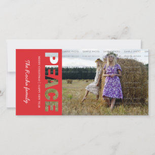 Personalisiertes Weihnachtsbild - Roter Frieden Feiertagskarte