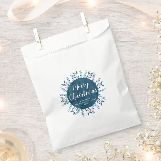 Personalisiertes Weihnachtsblau Geschenktütchen (Ausgeschnitten)