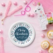 Personalisiertes Weihnachtsblau Pappteller (Party)