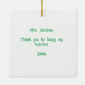 Personalisiertes Weihnachtsbuch Tree Teacher/Bibli Keramikornament (Rückseite)