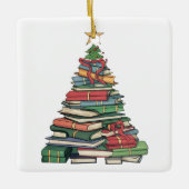 Personalisiertes Weihnachtsbuch Tree Teacher/Bibli Keramikornament (Vorderseite)