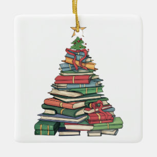Personalisiertes Weihnachtsbuch Tree Teacher/Bibli Keramikornament