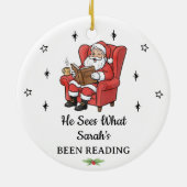 Personalisiertes Weihnachtsbuch Weihnachten Keramik Ornament (Hinten)