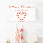 Personalisiertes Weihnachtscreme Cane Herzbanner Banner (Insitu)