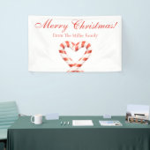 Personalisiertes Weihnachtscreme Cane Herzbanner Banner (Messeveranstaltung)