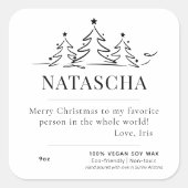 Personalisiertes Weihnachtscreme Quadratischer Aufkleber (Vorderseite)