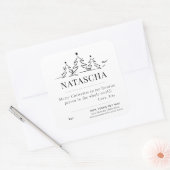 Personalisiertes Weihnachtscreme Quadratischer Aufkleber (Umschlag)