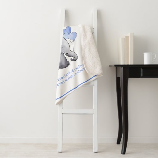 Personalisiertes Weihnachtsdatum Baby Blue Elephan Sherpadecke (Beispiel)