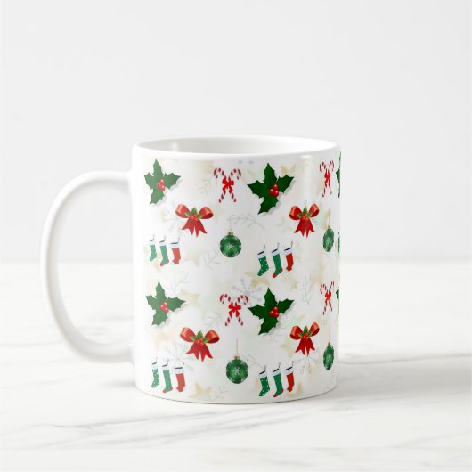 Personalisiertes Weihnachtsdesign Kaffeetasse (Links)