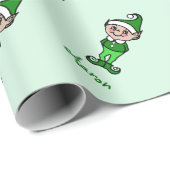 Personalisiertes Weihnachtself-Geschenkpapier Geschenkpapier (Rolleneckpunkt)