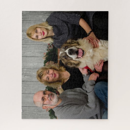 Personalisiertes Weihnachtsfamilien-Foto 520 PC Pu Puzzle (Vertikal)