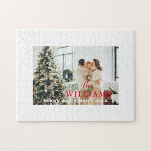 Personalisiertes Weihnachtsfamilienfoto Puzzle